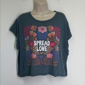 NATURAL LIFE - Spread Love Floral Frankie Boxy Short Sleeve Top Size Medium